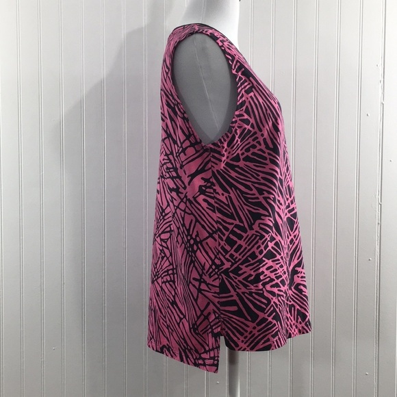 Nike Black Pink Patterned Two Toned Streak Muscle Tank Top Womens Small - Picture 2 of 11
